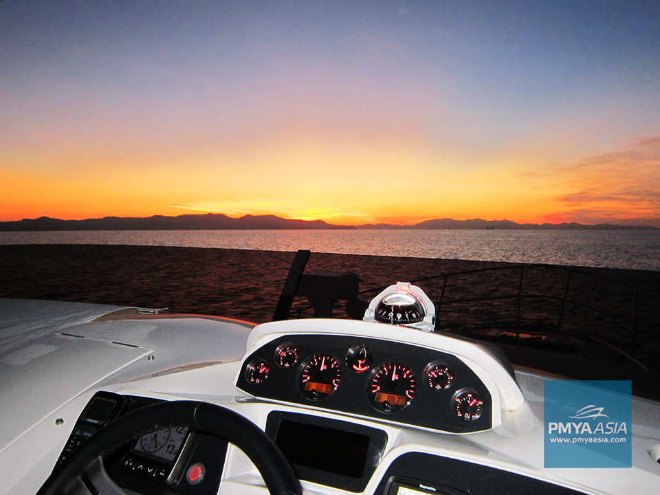 The helm of Princess 52 Motor Yacht